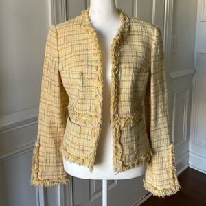 Yellow Tweed Women's Jacket Size 6